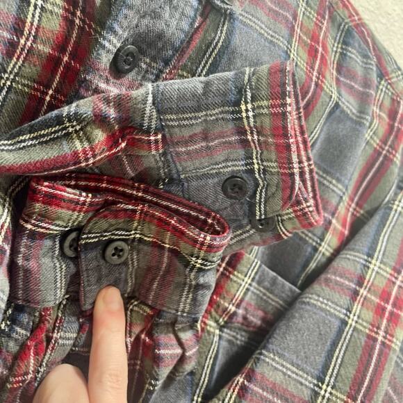 Vintage 1990s L.L. Bean Scotch Plaid Flannel Button Up Long Sleeve Shirt Sz M - Picture 4 of 12